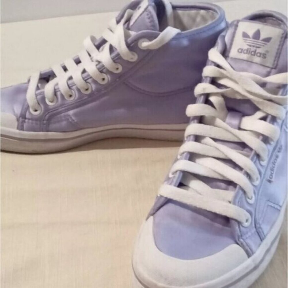 ADIDAS Europe- Limited Edition Light Purple / Lavender Satin Hi-Top Snea…